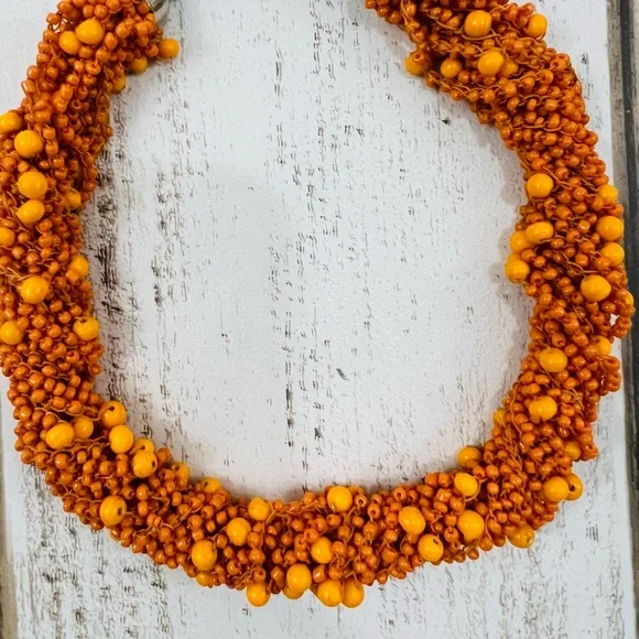 Women’s Jewelry Chunky Bead Necklace Orange - Picture 4 of 8